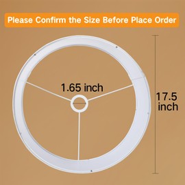 OUTON Beige Large Drum Lamp Shades for Floor Lamps, 17.5" Top x 17.5" Bottom x 9" High, Easy to Assemble, Replacement Linen Lampshades for Table Lamps & Bedside Lamps (1.65" Spider)