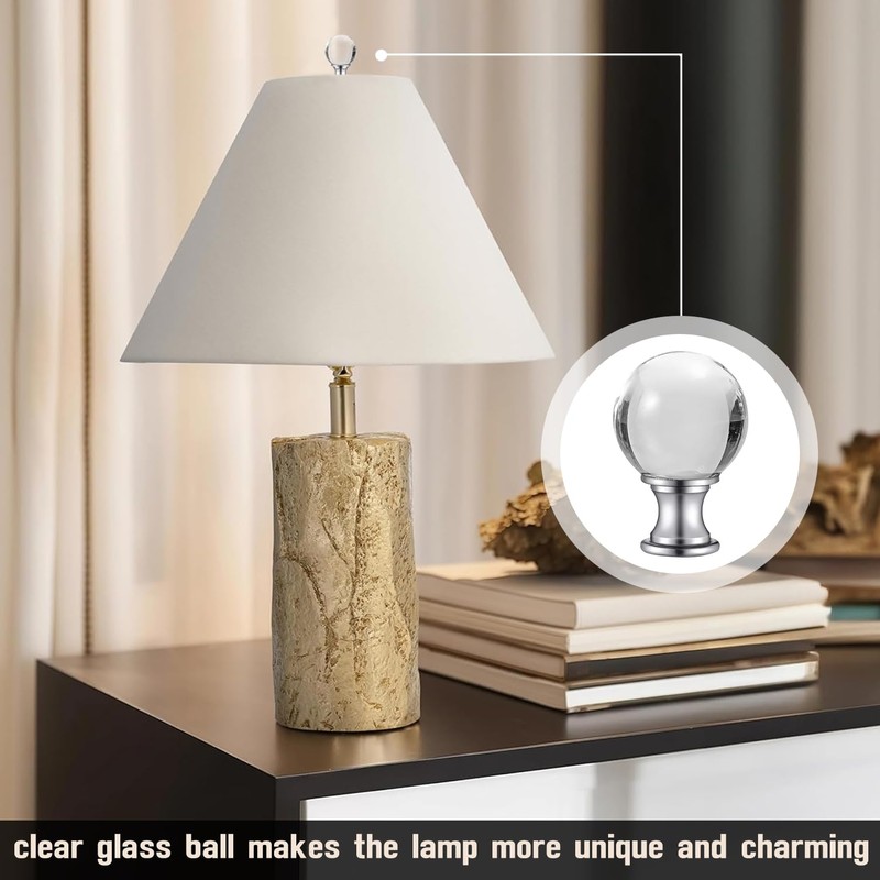 Akahttbn 2 Pack Lamp Finials Glass Crystal Ball, Lamp Finials