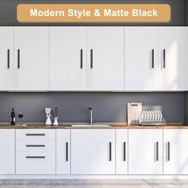 Onateel 30 Pack 5 Inch Cabinet Handles Matte Black Cabinet Pulls Stainless Steel Drawer Handles for Kitchen Cabinet Hardware 3 Inch Hole Centers