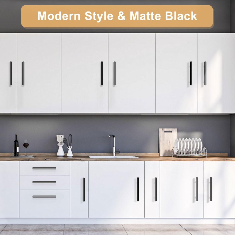 Onateel 30 Pack 5 Inch Cabinet Handles Matte Black Cabinet