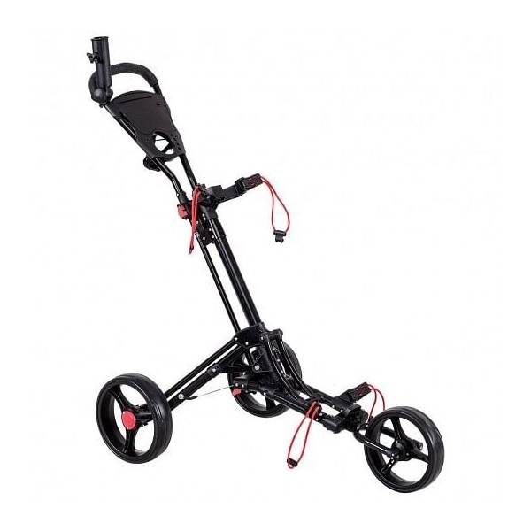 Foldable 3 Wheel Golf Pull Push Cart Trolley - Color: