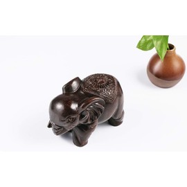 LivelyBuy Lucky Elephant Wooden Statue Home Decoration Evil Defends Talisman Chakra Healing