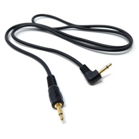 DRUT 1m 3.5mm Mono to 3.5mm Mono Jack Plug Right Angle Audio 1/8'' AUX Cord Cable Lead 3.3ft Black Gold