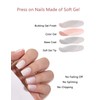 Short Square Press On Nails (Soft Petal) Reusable Natural Stick
