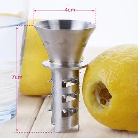 Best Utensils Stainless Steel Manual Lemon Juicer Squeezer Reamer 18/8 Stainless Steel Hand Held Citrus Juicer and Lemon Pourer