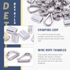 Glarks 24 Pieces M6 Wire Rope Clamps with Cable Thimbles