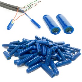 100pcs B-Connector Wire Telephone Alarm Wire Crimp Beanies Splices for Low Voltage (Blue-Type II)