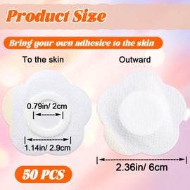 BEIQIYA 50pcs Castor Oil Pack Wraps, Disposable Highly Absorbent Belly Patches for Abdomen, Self-Adhesive Organic Cotton Pads for Men Women- White