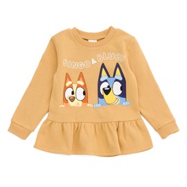 Bluey Bingo Little Girls Peplum Sweatshirt and Leggings Outfit Set Orange/Blue Bingo/Bluey 6