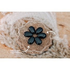 Lebensquelle Plus Black Obsidian Drop Pendant | Drilled Tumbled Stone Pendant with Cotton Cord | High-Quality Gemstone Pendant, Semi Precious Stone, Obsidian