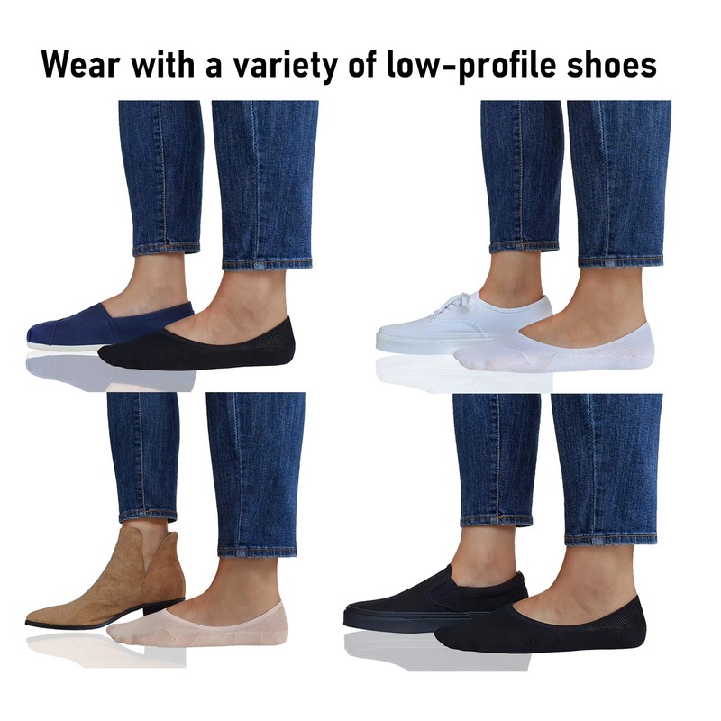 Eedor No Show Socks for Women - Non Slip &