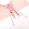 Back to School Hair Bow Clip Pink Tassel Pearl Rhinestone