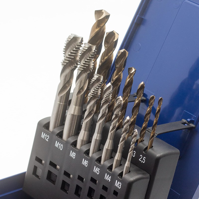 WSH-TOOLS Machine Tap Set Blind Hole M3, M4, M5, M6,