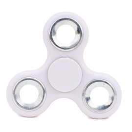 Toyland® Fidget Hand Spinner - Stress and Anxiety Relief (White and Silver Rings)