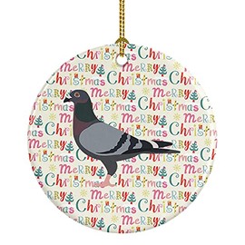 Caroline's Treasures WDK2796CO1 Racing Pigeon Christmas Ceramic Ornament, 3 in, Multicolor