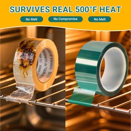 ZeLing HTL Resin Tape for Epoxy Resin Molding - 2" x110' for High Temp Resin Tape | 500°F Heat Resistant, Green Silicone Adhesive | DIY & Powder Coating - 1 Pack