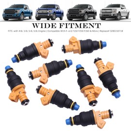 goodfitment - Juego de 8 inyectores de combustible | Motor de 4.6L 5.0L 5.4L 5.8L | Compatible con F-ord F150 F250 F350 y más | Reemplazo # 0280150718