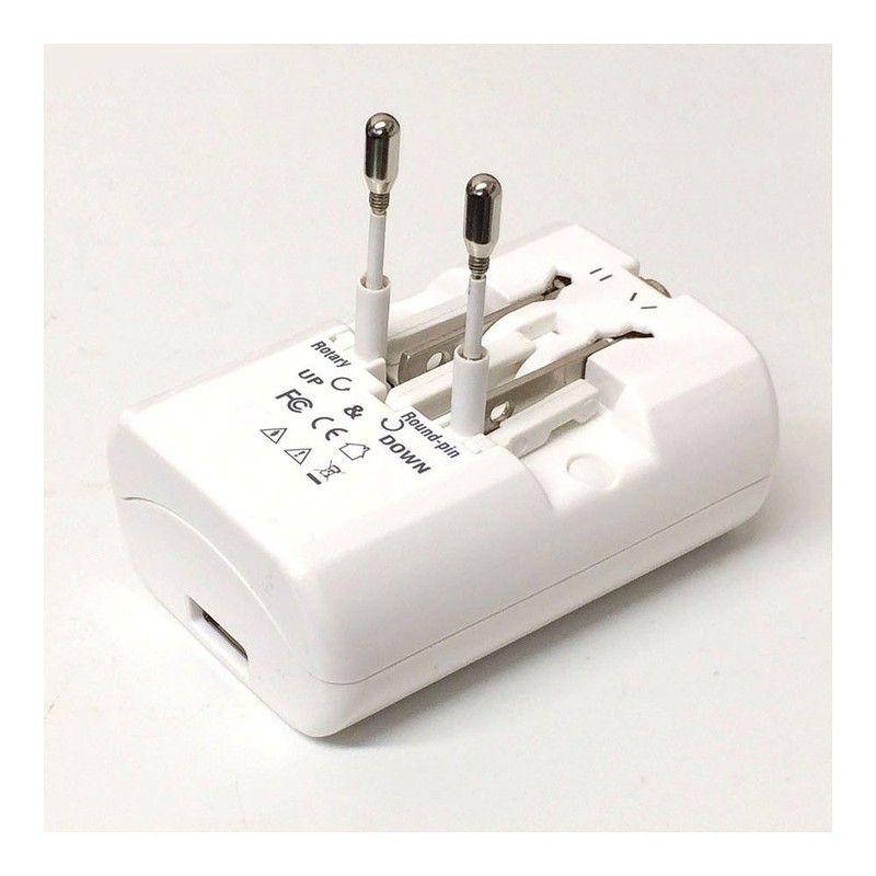TI-165 A/C/O/SE/BF Type USB 2.1A Power Plug for International Travel