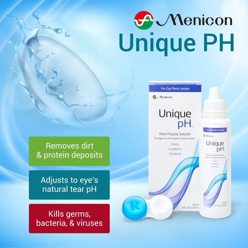 Menicon Unique pH Multi-Purpose Contact Lens Solution With Lens Case