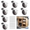 SKMYL 1.5 Inch Small Fixed Caster Wheels with Quiet Rolling,Drawer