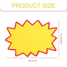 100Pcs Retail Sale Price Signs - GLADFRESIT Yellow Burst Price Tags, Blank Star Sales Labels for Retail Stores, Grocery, and Supermarket (9×7cm)