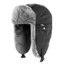 TACTICAL BIRD Warm Winter Hats Hunting Hat Russian Aviator Trooper Ski Snow Unisex Hat Windproof (US, Alpha, Large, Black)