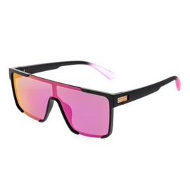 FAA'N Square Trendy Oversized Polarized Sunglasses Womens Men Shades Goggle Flat Sun Glasses(Matt Black)