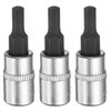 sourcing map 3pcs H4 Hex Bit Socket 1/4" Square Drive
