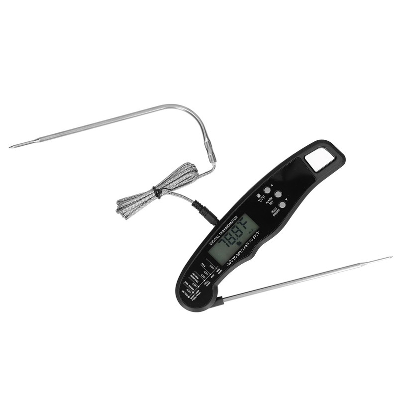 Barbecue Thermometer Double Probe Head LCD Display Easy to Store