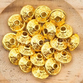 ny6design 6x4mm Gold Pewter Wheel Spacer Beads 20pcs  for Jewelry Making and Crafting