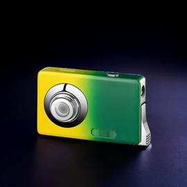 Cool Soft Flame Lighter, Jet Torch Lighter, LED Light Lighter, Butane Lighter with Visible Window, Windproof Red Flame Lighter, Butane Refillable Lighter, Unique Men's Lighter (No Gas) (Green Yellow)