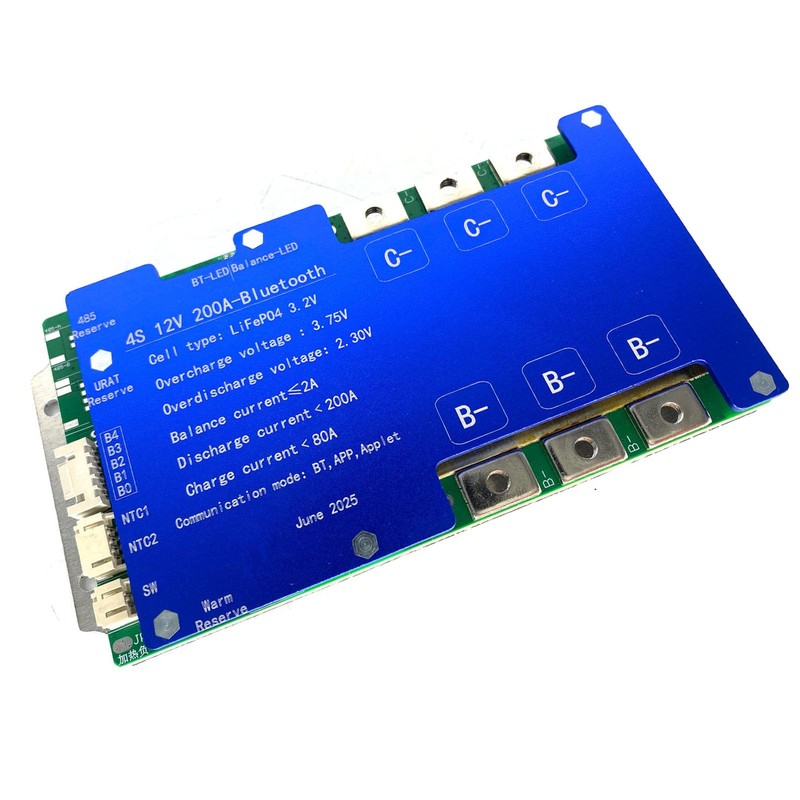4S 200A 12V Smart BMS BT LiFePO4 Li-ion LTO Active