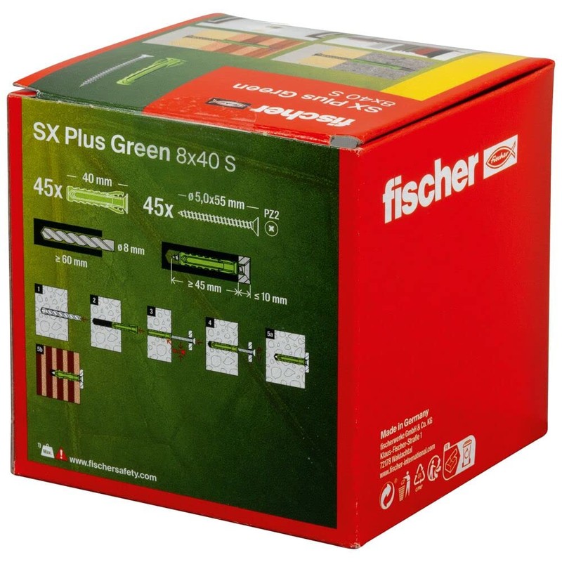 fischer Expansion dowels SX Plus Green 8 x 40 S,