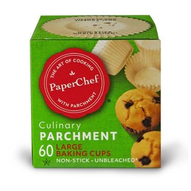 PaperChef - Large Parchment Baking Cups - Easy Release, Non-Stick Paper - 60 Count - 4 Pack