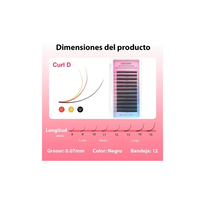 Pestañas Postizas Itntfn 3d Forma U Naturales Y Voluminosas