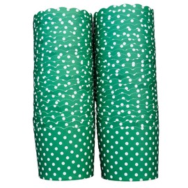 BAKE-IN-CUP 50-Pack Paper Baking Cups, Greaseproof Disposable Cupcake Muffin Liners (Large, Green Polka Dots)