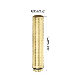 sourcing map 1 Pcs 3.94 Inch x 0.79 Inch Faucet Mount Extension Shank, Stainless Steel Faucet Fittings, Faucet Lengthen Fixed Foot for Bathroom, Kitchen, Yellow