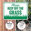 Horizontal Please Keep Off The Grass Sign, 10x14 Inches, Rust