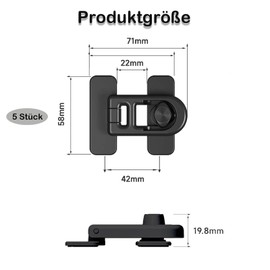 Pack of 5 Child Safety Cabinet Safety Baby Child Lock Drawer Locks Baby Child Safety Door for Cabinets and Drawers, Fridge, Door, Cupboard Lock (Black)