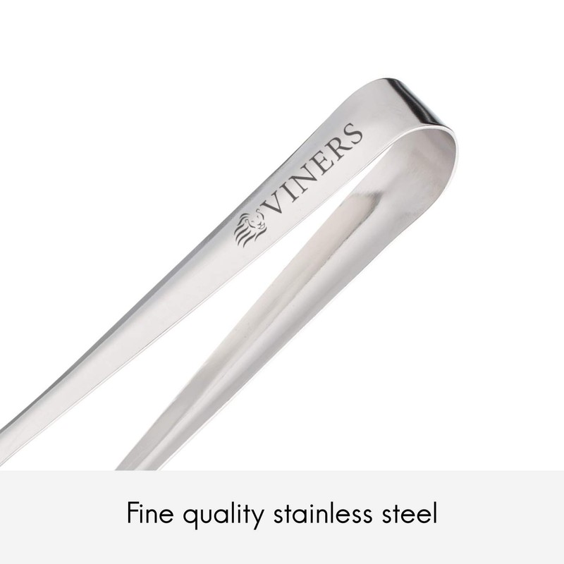 Viners Barware Brushed Silver Stainless Steel Ice Tongs