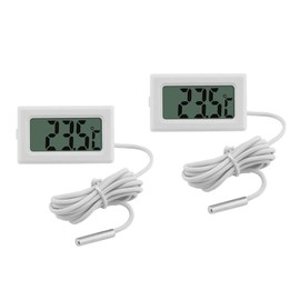LCD Thermometer/Hygrometer,Digital Thermometer/Hygrometer,Indoor Room Temperature Meter -50℃~110℃ Temperature Monitor,Waterproof Temperature Probe for Refrigerator,Household,Office,Wine