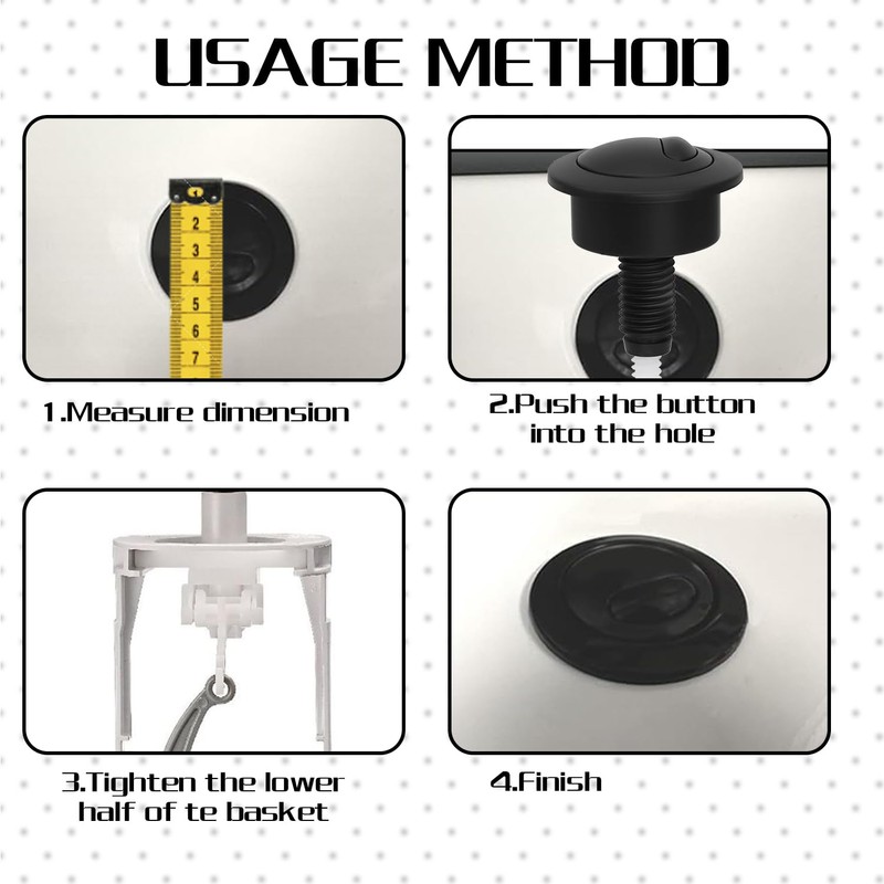 Dual Flush Toilet Push Button, Adjustable Toilet Flusher Button, Toilet