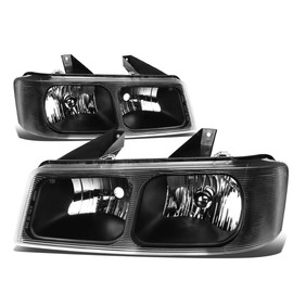 Auto Dynasty Headlights Assembly Headlamp Replacement Compatible with Chevy Express GMC Savana 2003-2024, Driver and Passenger Side, Black Housing