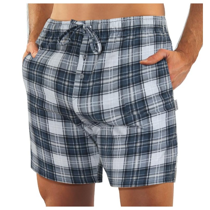 sesto senso Elegant Checked Short Sleeve Pyjamas Men's Button Down