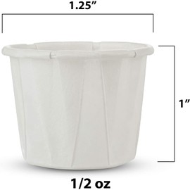 MT Products Individual Paper Portion Cups 1/2 oz. - Disposable Souffle Cups (Pack of 5000) - Made in the USA