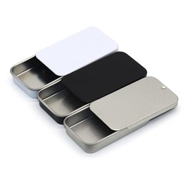 LZGOPE 3Pcs Small Metal Box Containers, Rectangular Sliding Lid Metal Containers, Craft Storage Boxes, Rectangular Storage Boxes, Candy Jewelry Craft Containers, Tinplate, 3.14 x 1.34 x 0.4 inches