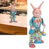 Rabbit Clockwork Toy Retro Metal Swinging Drumming Rabbit Wind Up