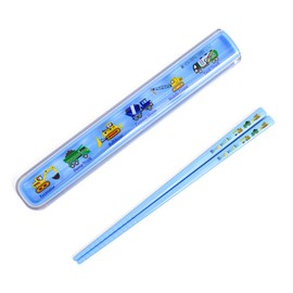 COLORFUL CANDY STYLE N5800310 Chopsticks and Case Set, For Boys and Children, Slide, Anti-Slip, Dishwasher Safe, 6.5 inches (16.5 cm), Accel Fully Open Working Car
