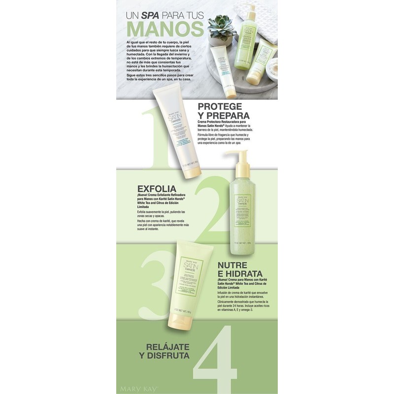 Mary Kay Satin Hands Pampering Set-Hands protecting Softener - Cuidado