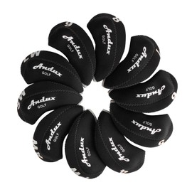 Andux 10pack/set Neoprene Golf Iron Club Head Covers Black/black MT/A03